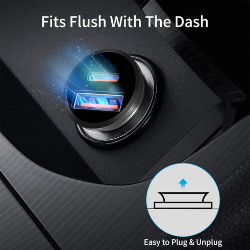 Mini Car Charger 40W USB C Fast Charging Adapter Compatible iPhone, Type C Car Charger with Cigarette Lighter Plug, Automobile Chargers for Cell P...