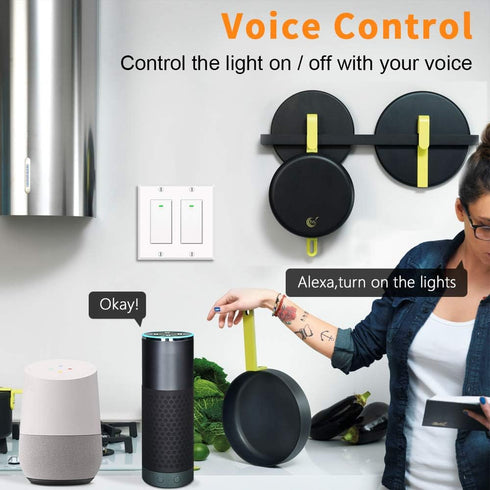 Smart Switch, WiFi Smart Light Switch Compatible with Amazon Alexa and Google Home, Neutral Wire Needed, with Remote Control, Timing Schedule, No ...