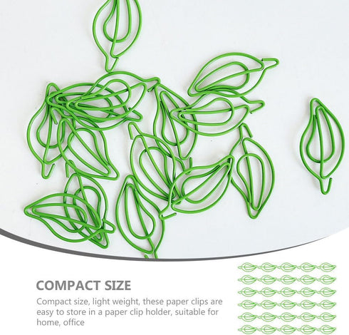 TEHAUX 30pcs Mini Paper Clips, Leaf Paper Clip Small Paper Clip Stationery Clips Office Paperclips File Clips Paper Clip Bookmark Clip for Office ...