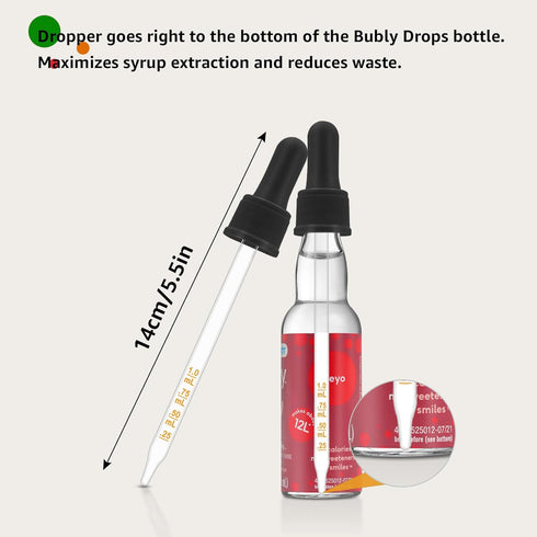 Glass Dropper Pipettes Compatible with SodaStream Bubly Bubbly Drops Flavors for Soda Stream Accessories (Black, 3Pcs)...