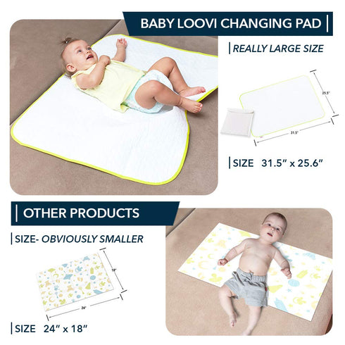 Portable Changing Pad - Waterproof Baby Changing Mat - Large Size 25.5”x31.5”- Foldable Wipeable Diaper Changing Pad - Change Diaper in Any Places...