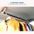 Car Clothes Hanger Bar, Adjustable Telescoping Bar Vehicle Clothing Rack with 3 sections of Non-Slip Grips Dividers for Travel, Expandable 33" to ...