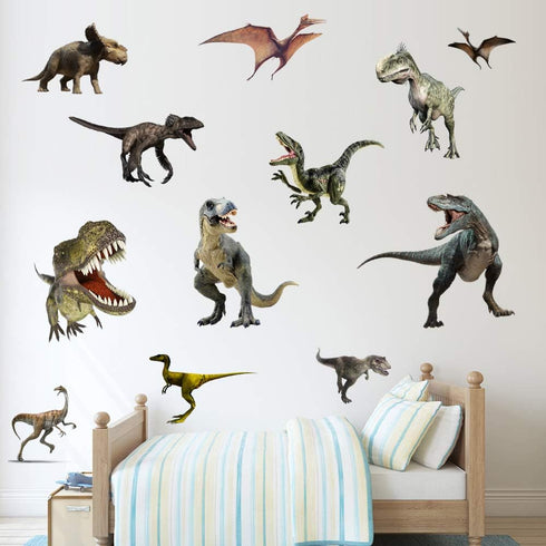 Kiddale 3D Watercolour Dinosaur Kids Wall Stickers,Peel and Stick Removable Wall Decals for Kids Nursery Bedroom Living Room...