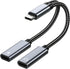 USB C Splitter, Dual USB C Headphone and Charger Adapter 60W Fast Charging Compatible with iPhone 15 Series, Galaxy S23 S22 S21 Ultra, Pixel,Pad P...
