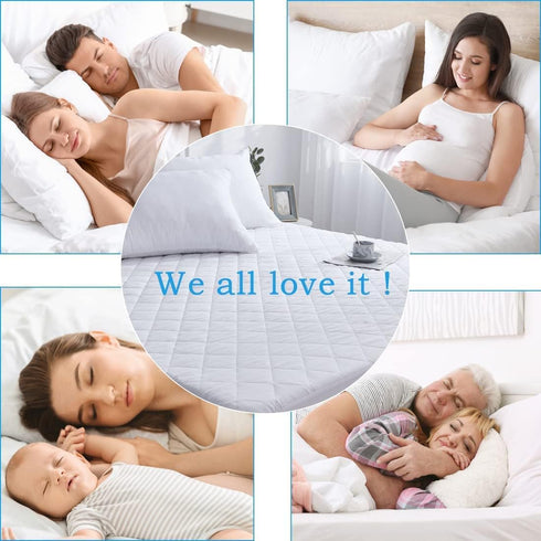 Waterproof Mattress Protector,Cooling Breathable Fluffy Soft Mattress Pad,Washable Mattress Protector,Noiseless Mattress Cover,Bed Cover Waterproo...