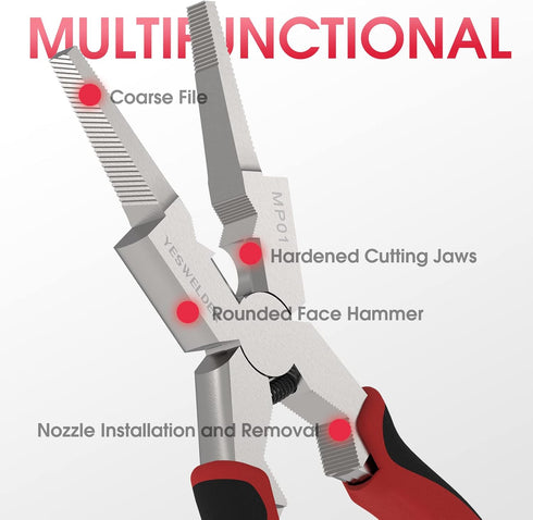 YESWELDER 8-Inch MIG Welding Pliers with Rentention Chain, Anti-Rust MIG Welding Pliers for Professional Welding...