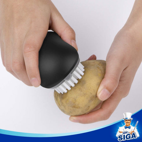 MR.SIGA Fruit and Vegetable Cleaning Brush with Non Slip Comfortable Grip, Pack of 2, Black...