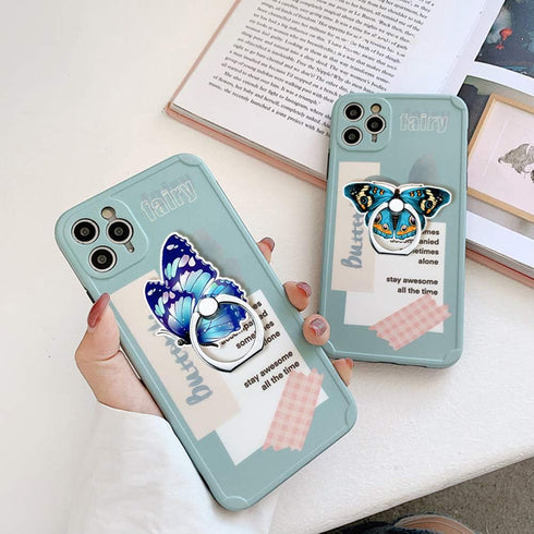 Phone Ring Holder Stand,Butterfly Phone Ring Stand Holder 360 Rotation Finger Ring Grip Stand for Cellphones,Smartphones and Tablets (Butterfly Ph...