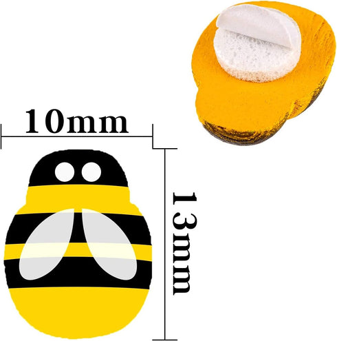 Savita 200 Pack Tiny Wooden Bee Flatback Embellishment Self-Adhesive Bee Stickers Fake Bees for Craft Scrapbooking DIY Decor Supplies, Baby Shower...