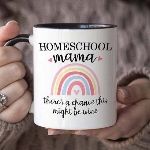 YouNique Designs Homeschool Mom Mug, 11 Ounces, Unique Mothers Day Coffee Mug from Daughter and Son, Best Mom Ever Mug, Mom Coffee Cup (Black Hand...