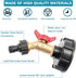 IBC Tote Adapter IBC Tote Fittings 275-330 Gallon Water Tank Adapter 2" Coarse Thread IBC Tote Valve & Lead-Free Brass Hose Faucet Valve and Garde...