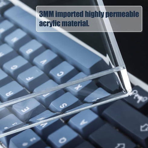 Hyekit Premium Acrylic Keyboard Clear Cover Protector Mechanical Keyboard Dust Cove Anti-Cat for 75% Mechanical Keyboard Nj80/GMMK Pro/Keychron Q1...
