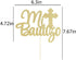 PALASASA Gold Glitter Mi Bautizo Cake Topper - Religious God Bless Me Cross Cake Décor - Holy First Communion Baby Shower - Christening Feliz Cump...