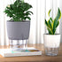 Self Watering Planters for Indoor Plants, 3 Pack 6 Inch African Violet Pots, Modern Decorative Flower Pots with Transparent Water Reservoir, Perfe...