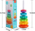 Baby Spinning Stacking Toys, Spin Toys ABS Plastic and Color Rainbow Design Ring Stacker Baby Toys 6 to 12 Months Montessori Educational Learning ...