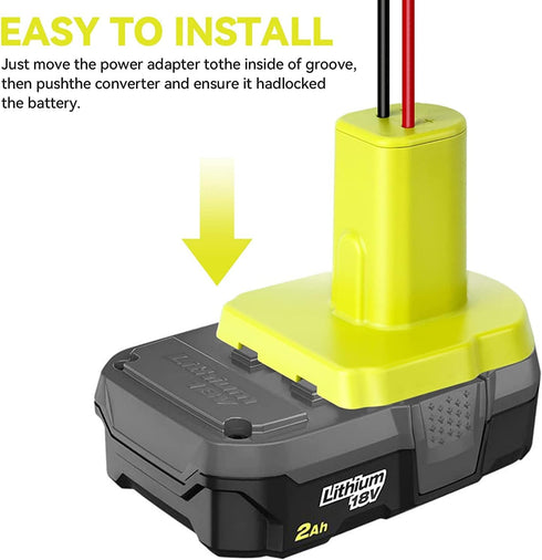 Ecarke for Power Wheels Adaptor for Ryobi 18V One+ P108 P107 P102 Battery Dock Power Connector RC Toy & Car,e-Bike 12 Gauge Robotics ?with Wire Te...