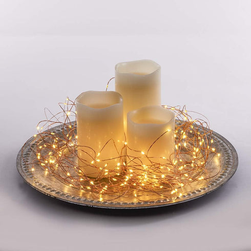 Sterno Home 66' USB-Powered LED Fairy Lights, Copper Wire...