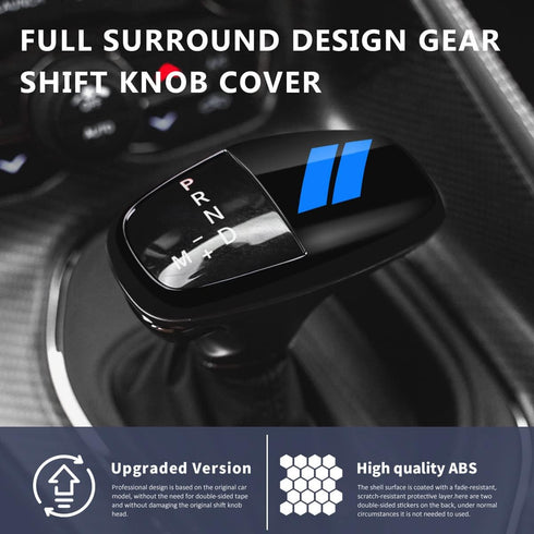 auovo Gear Shift Knob Trim for Charger Accessories Challenger 2015-2023 / Durango 2016-2023 (Black-Blue)...