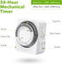 HBN Indoor Timers for Lamps,24 Hour Plug-in Mechanical Indoor Timer for Electrical Outlets,Dual Outlets,15 Minute Intervals,Light Timer for Indoor...