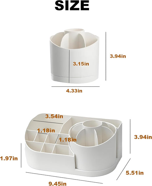 Makeup Brush Holder with 7 Compartments, 360 Degree Rotate for Vanity, Bathroom, Dresser, Makeup Organizer Countertop, Desk Organizers and Storage...