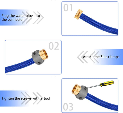 Garden Hose Repair Kit, Zinc and Aluminum Male and Female Hose End, Suitable for 3/4 Inch and 5/8 Inch Garden Hoses (Female+Male)...