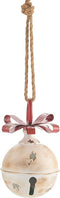 RAZ Imports - White Glitter Jingle Bell with Red Bow Ornament - 7.75 Inch...