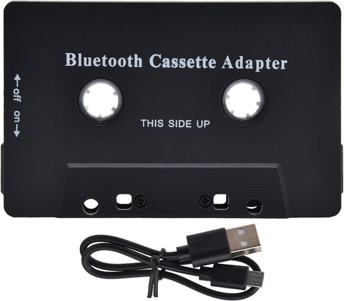 Qiilu Car Tape Player Adapter Cassette Tape Player Adapter Abs Wireless Car Cassette Player Adapter Car Bluetooth Cassette Reiver Converter with U...
