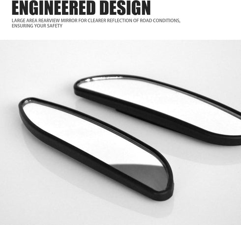 2 PCS Car Rearview Mirror Blind Spot Mirror, 5.23" x 1.18" ABS Shell Adjustable Convex Reversing Auxiliary Mirror, 3M Adhesive Backing for Easy In...