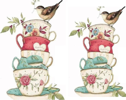 Cup Bird Flower Leaf Metal Die Cuts for Card Making,Spring Flower Leaves Card Cutting Dies Cut Stencils DIY Scrapbooking Album Decorative Embossin...