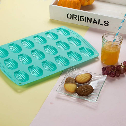 Webake Madeleine Pan 18 Cavity Silicone Madeleine Mold for Small Cake, Candy and Cookies...