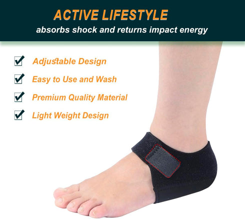 Plantar Fasciitis Relief Heel Pain Heel Cups for Women and Men, Shock Absorption Heel Cushion Heel Sleeves Heel Protectors Pads, Heel Support for ...