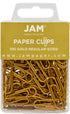 JAM PAPER Colored Standard Paper Clips - Regular 1 Inch - Gold Paperclips - 100/pack...