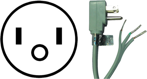 Certified Appliance Accessories 15-0345 15-Amp Appliance Power Cord, 5 Feet, 3 Wires, Grounded, Right Angle Plug Head...