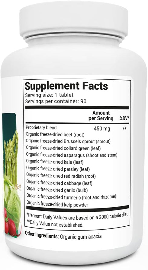 Dr. Berg's Greens Superfood Cruciferous Vegetable Tablets - Vegetable Supplements for Adults w/ 11 Phytonutrient Super Greens Tablets - Energy, Im...