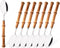 8-Piece Natural Bamboo Dinner Spoon Set, Stainless Steel Spoons with Bamboo Handle for Home Kitchen Restaurant, Mirror Polished Spoons With Bamboo...