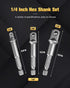 BOEN Impact Grade Socket Adapter Set, 3-PCS Drill Bit Adapter with Bit Holder, Sizes 1/4", 3/8", 1/2", 1/4-Inch SAE Hex Shank, Cr-V, for Cordless ...