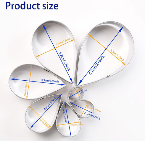 7pcs Rose Petal Cutter Set Gum Paste Fondant Cake Cutters Decorating Tools...