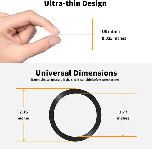 2Pcs Metal Ring Sticker for Pop Socket Magnetic Grip, Magnetic Adapter Adhesive for iPhone, Magsafe Wireless Charger (Black)......