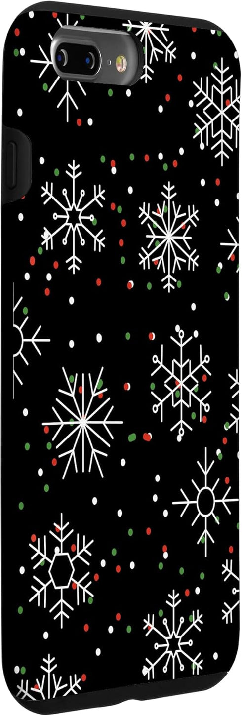 iPhone 7 Plus/8 Plus Black Christmas Phone Case Winter Lover Snowflake Case...