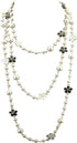 Womens Chic Statement Multilayer Imitation Pearl Long Necklace...