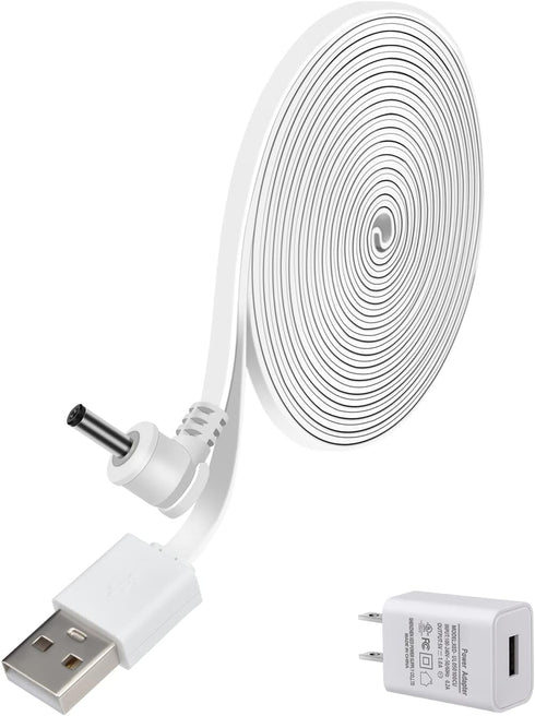 Power Charge Cable Compatible with Stick Up Cam Battery and Spotlight Cam Battery, 10ft Charge Cord with Wall Charger to Power Security Camera Con...