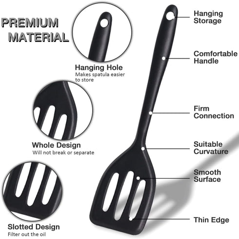 Silicone Small Serving Spatula Set of 4, Mini Silicone Spatula Turner for Kitchen Use, Small Silicone Spatulas for Egg, Steak, Pancake...