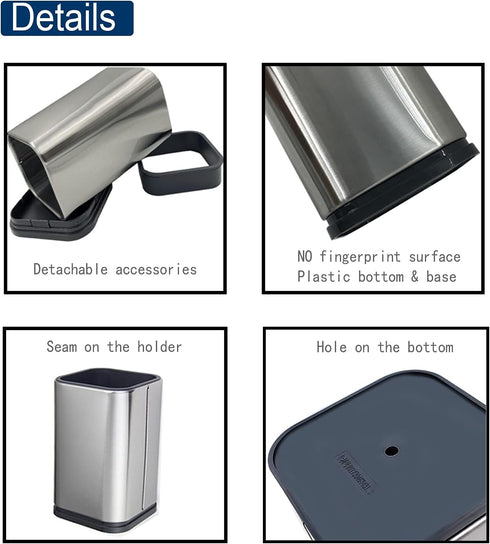 Stainless Steel Kitchen Utensil Holder Caddy,4L X 4W X 6.7H...