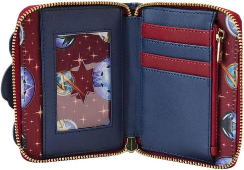 Loungefly Marvel The Marvels Symbol Glow Faux Leather Zip Around Wallet...