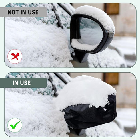 2PCS Car Side Mirror Snow Cover, Side View Mirror Cover, Automobile Mirror Protector with Drawstrings, Waterproof Auto Rear View Protection, Car M...