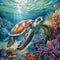 Ocean Sea Turtle 11CT Cross Stitch Kits for Beginners Color Printed Stamped Cross-Stitch Supplies Needlework Printed Embroidery Kits DIY Kits Need...