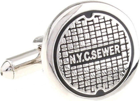 Manhole Cover Sewer Nyc Pair of Cufflinks in a Presentation Gift Box & Polishing Cloth...