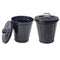 AITING Mini Trash can & Iron Garbage can Pencil Cup Holder 2pcs (Black)...