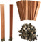 Simoda 100 PCS Wood Candle Wicks with Iron Stand Candle Cores Natural Environmental-Friendly Wick for Candle Making and Candle DIY Craft,5 inch...