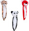 No Stuffing Plush Animal Dog Toys Bundle of 3 Toys Tiger Panda Red Fox...